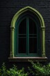 © Rein Weissritter - Portrait of green window on black wall background