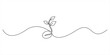 © SS line art - Leaves continuous line drawing. Plant branch one line art. Vector illustration isolated on white. leaf line vector Continuous one line drawing of a young plant sprout with two leaves growing from the