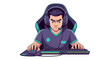 © Kitab - Intense male gamer focused on playing video games with a headset, keyboard, and mouse in a gaming chair.