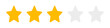 © Foto Vista - Flat design customer rating star icon, 3 out of 5 stars feedback stars. Five stars customer product rating review flat icon.