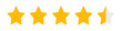 © Foto Vista - Flat design customer rating star icon, 4.5 half star.  Customer product rating review flat icon.