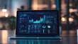 © MR CREATOR - Laptop with data streaming dashboard on screen