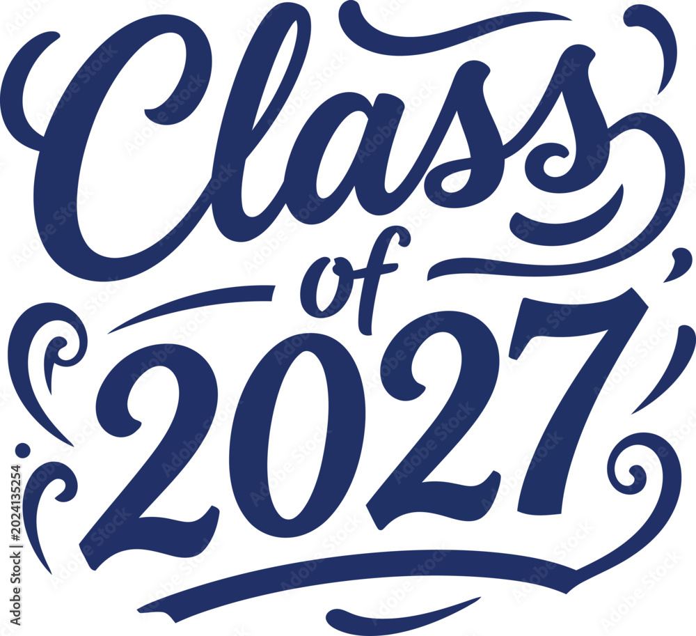 Class of 2027 Congratulations Sign, Handwritten Brush Lettering Banner ...