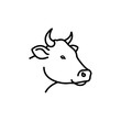 © Agusti - A simple black and white illustration of a cow head, perfect for various design uses