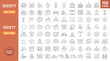© fahim - A collection of 100 society line icons depicting various aspects of community and social life jpg