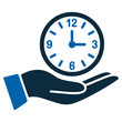 © Shil - Vector of a hand holding a clock showing time to emphasize punctuality and planning