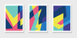 © fedro - Colorful geometric wall art set with vibrant abstract shapes and modern artistic composition. Decorative poster collection suitable for interior design, creative studios, and contemporary decor concep