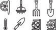 © mahafuza - Black and white bicycle and tricycle vector icons set Vector