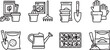 © mahafuza - Collection of simple line drawing kitchen utensils and appliances icons Vector