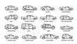 © MdRabbi - Minimalist automobile body type vector collection with modern car outline illustrations isolated on white