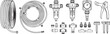 © mahafuza - Collection of vintage black and white bicycle parts and accessories vector icons Vector