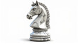 © kasdu - Chess knight sculpture on white background