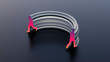 © Westend61 - 3D rendering of walking silhouette connected by stretched trail