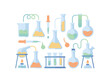 © SadirStock - Colorful lab equipment and glassware illustration
