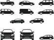 © Hello World - Vehicle Silhouettes Collection Car Types Icon Set Vector Illustration Transportation