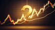 © MSTNURJAHAN - Golden Question Mark with Stock Market Chart Financial Uncertainty Concept Investment Decision Doubts Economy Indicator Volatility Prediction Risk