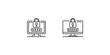 © Farjana Akter - Computer security with password lock and security code input fields, two outlined icons presenting data protection and digital privacy.