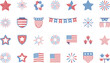 © Mofajjol - Patriotic holiday icons set featuring stars fireworks american flags shields and decorative banners