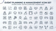 © Beben - Event planning line editable icon set. Contain icons related to event organization  celebration  party  wedding  management  and more. Editable stroke. vector illustration