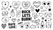 © Lucky-94 - Black and white doodle style with rock and toxic love theme
