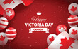 © Creative Pixy - Happy victoria day canada greeting with balloons and maple leaf flags