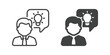 © Bradericon - Creatives idea icon. Line and glyph solid icon