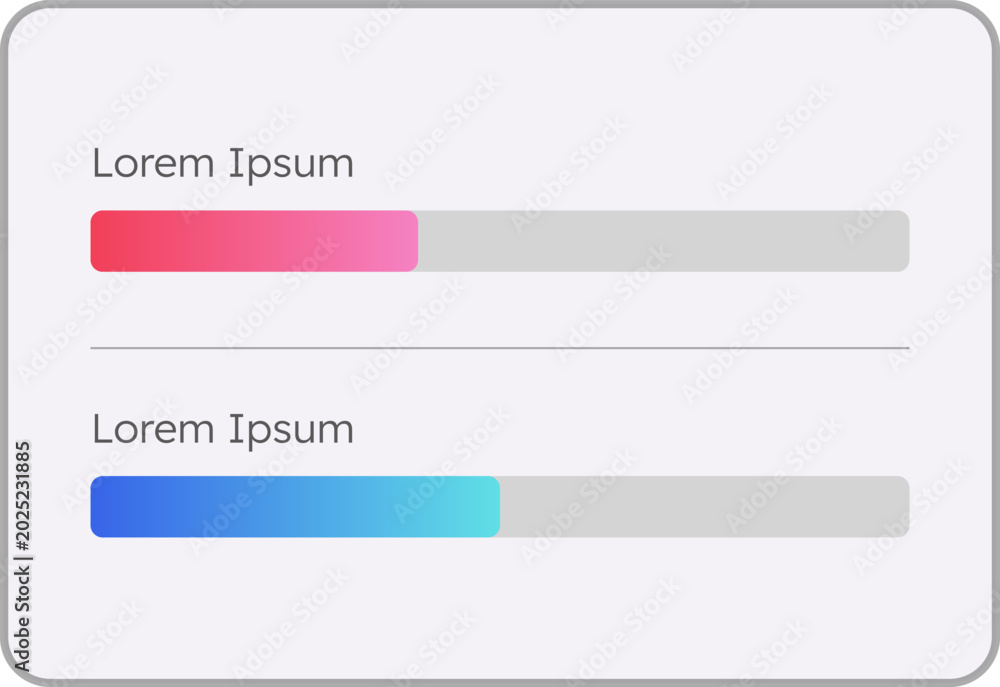 Horizontal progress indicator infographic chart template. Comparison ...