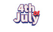 © Gulshan Naheed - Celebrate Independence Day with this 3D 4th of July text effect vector. Vibrant white bold letters outlined in patriotic red and blue colors, perfect for holiday banners.