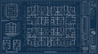 © S.Siam - Architectural blueprint of a residential apartment building floor plan showing layout, dimensions, and structural details