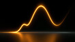© Achirawee - The Golden Ledger: A minimalist dark background featuring a thin, single continuous glowing golden line forming a stock market index path, soft blur, ultra clean design