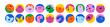 © Good Studio - Abstract shape characters with happy and sad emotion. Circle avatars set. Cute comic amorphous blob with funny face expressions, user profiles. Flat vector illustrations isolated on white background