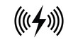 © MDHABiBUR - wireless charging icon with lightning bolt black silhouette