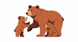 © Cikua - Family of brown bears, one adult and two cubs, playing together
