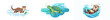 © Sa - Cute Dog Wallying In Full Blue Aquamarin Kelpie Swimming