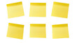 © AnaMaria - Six yellow sticky notes arranged in two rows, isolated on transparent background