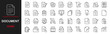 © mi-vector - Document icon set. Clipboard outline icons. Containing text documents, files, lists, folders, contracts, and more. Vector illustration