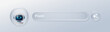 © Katerina - Ai button ui with glass icon box for 3d text bot. Star artificial search with ai transparent robot for chat symbol generate. Intelligence app ai with agent glass frame for icon screen button.