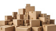 © Elena - Stack of cardboard shipping boxes various sizes, isolated on transparent background