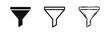 © drawing lines - Marketing funnel filter icon set for data sorting and sales process in three different styles