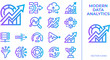 © Creative BD - Modern data analytics icons graph chart cloud database server and funnel with gradient fill vector.