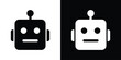 © bibin - Minimalist square robot avatar head icon, representing artificial intelligence, automation engineering, android character design, or cyborg technology.