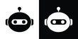 © bibin - Minimalist square robot avatar head icon, representing artificial intelligence, automation engineering, android character design, or cyborg technology.