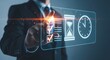© MarufIslam - Time management concept with business professional interacting with digital interface