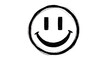 © MSTSIMAAKTER - Simple black hand-drawn smiley face icon representing joy happiness a positive attitude in a minimalist sketch style positive friendly expression cheerful character minimalism