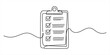 © Ranjona Vector Art - Continuous single line drawing of a clipboard with a checklist and check marks Vector, illustration