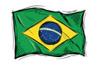 © Capuccino - Brazil flag drawing sketch concept waving ordem e progresso