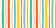 © dollitude - Hand painted colorful vertical stripes seamless vector pattern, Organic wavy brushstrokes summer beach background, Retro groovy irregular lines for kids designs