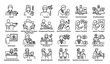 © MdMasud - Medical profession outline icon collection vector healthcare jobs set