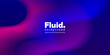 © Khotij Design - Abstract futuristic background with glowing liquid wave and neon purple gradient swirl. Trendy dynamic fluid shape for digital landing page or banner.