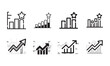 © Imran - Growth and success icons set with bar charts and upward trending line graphs